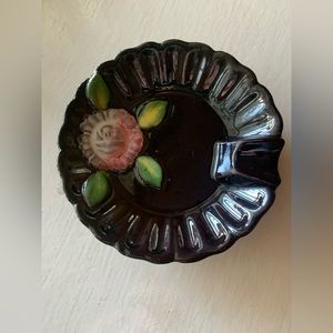 Vintage rose glaze ashtray/trinket dish